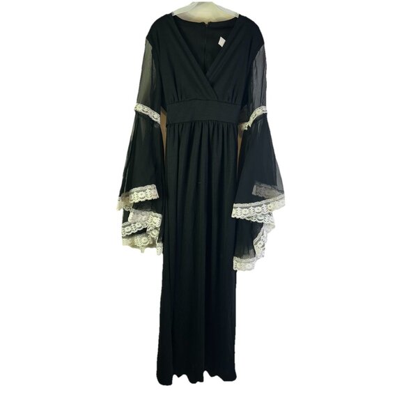 70s black dress with sleeves Vintage 70s Maxi Black with Marabou Feather Sleeves Julie Francis Bernie  Bee Sport – Better Dresses Vintage